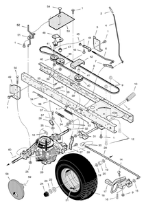 Drive Assembly Diagram and Parts List for 425621X53A 2004 Briggs and Stratton Lawn Tractor